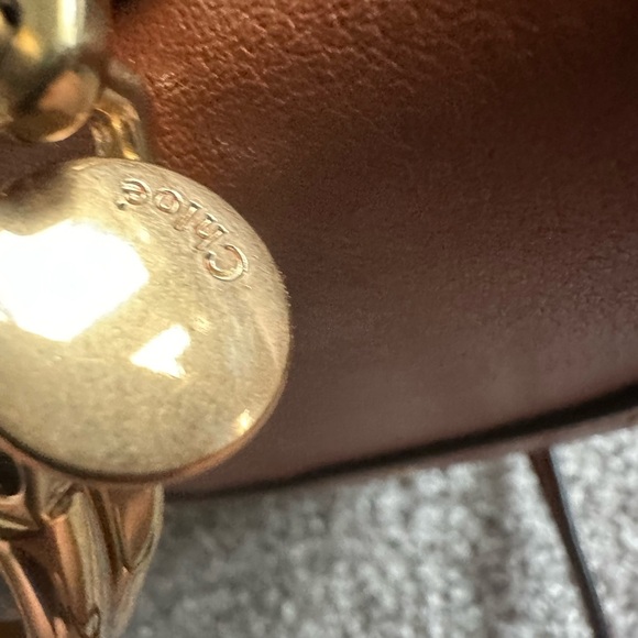 Chloe Tan Crossbody Bag with Gold Accents - Picture 8 of 10